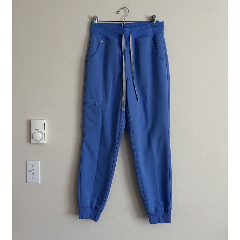 FIGS High Rise Zamorra Jogger Scrub Pants S/P Small Petite Blue